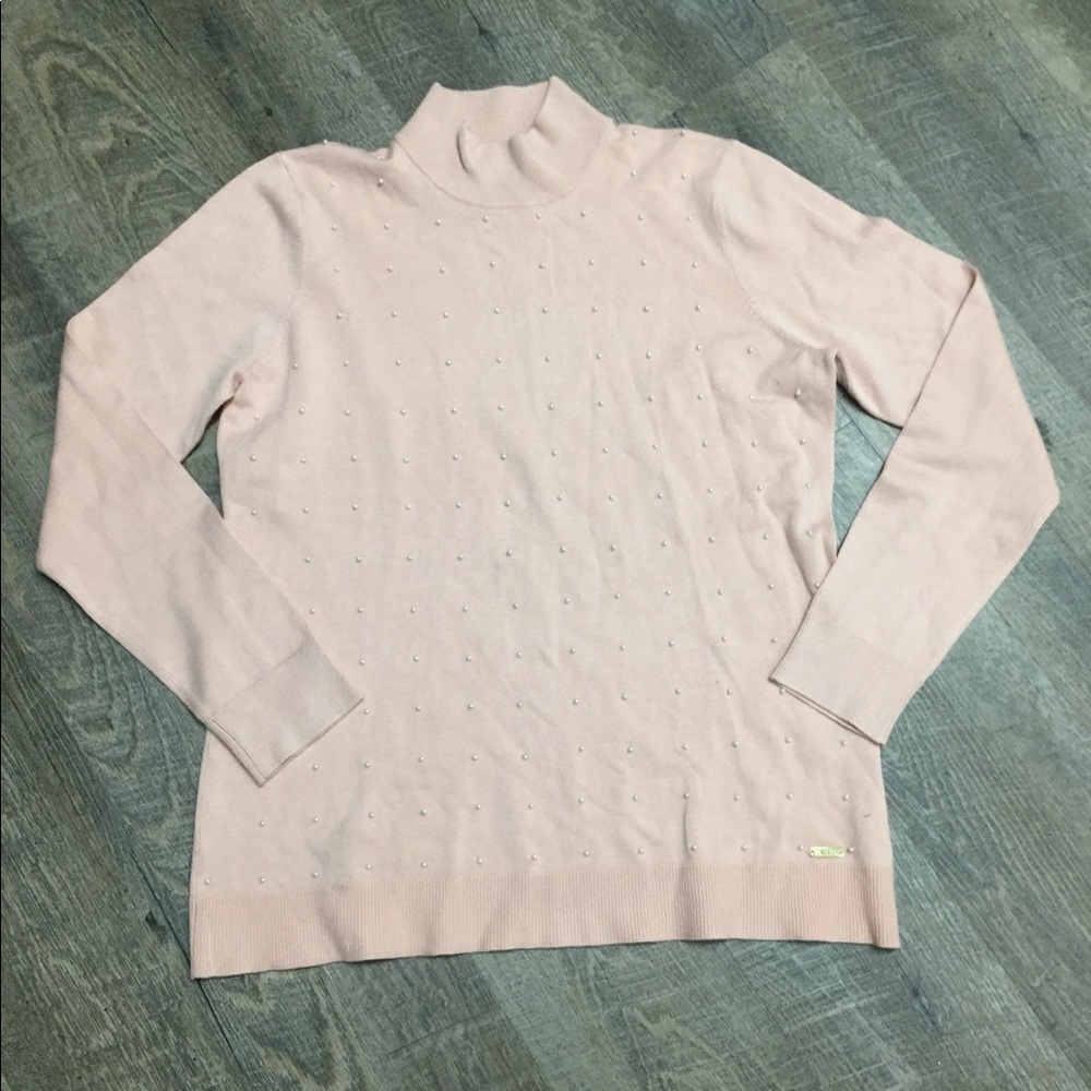Calvin Klein pink turtleneck
